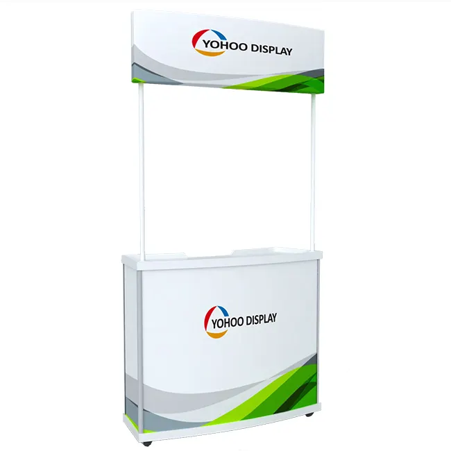 2022 PP ABS Show Display Banner Stand Portable Promotion Counter Table for Supermarket Advertising Promotional Booth