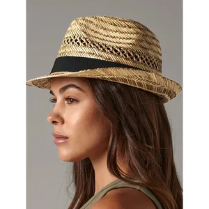 Custom <b>Summer</b> Trilby <b>Hat</b> with <b>Straw</b> for Camping & Hiking - Product Image 1