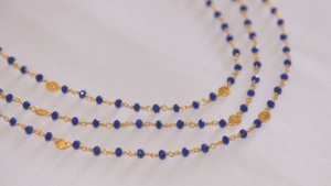 Royal Blue Star Charms Gold Plated <b>Rosary</b> Chain Wire Wrapped Rondelle Glass Beads Chain for DIY Jewelry Making Necklace Bracelet - Product Image 4