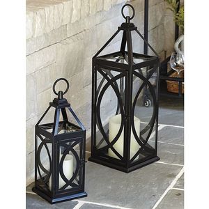 Lanterne à bougie en fer de ferme rustique avec design vintage pour les chambres à coucher du salon intérieur et les patios extérieurs - Product Image 2