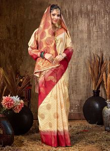 Bollywood Beautiful <b>Silk</b> Saree with Blouse Indian Saree - Product Image 5