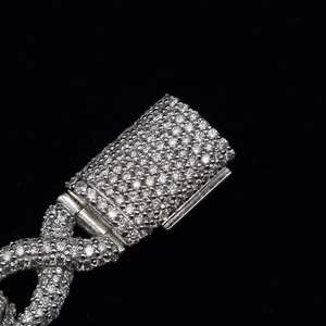 Pulsera de Cadena Cubana Infinita con Circonitas Cúbicas 5A, Chapada en Rodio, Estilo Hip Hop, Micro Pavimentada, Amuleto Turco de la Suerte - Product Image 3