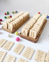 Rompecabezas de Madera Clásico con Letras del Alfabeto, Incluye Letras Minúsculas para el Reconocimiento Temprano de la Lectura y la Práctica de Ortografía