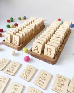 Puzzle en bois classique avec lettres minuscules pour la reconnaissance précoce de la lecture et la pratique de l'orthographe - Product Image 6