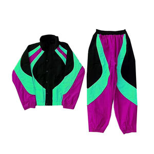 Logo personnalisé en ligne Jogger Sets Oversized Multi Patchwork Nylon Jacket and Pants Jogger Sets Windbreaker Tracksuit for Men - Product Image 4