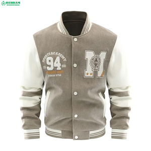 Men's Lightweight Canvas Varsity <b>Jacket</b> College Letterman Baseball Bomber Hood Fashionable Casual Style <b>Patch</b> Manufacturer - Product Image 4