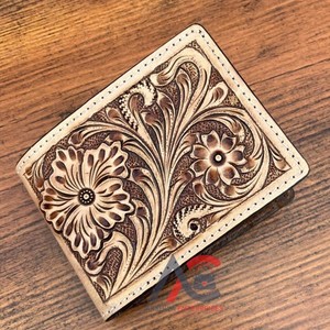 OEM ODM กระเป๋าสตางค์หนังแท้ใบสั้นแบบพับสองใบสำหรับผู้ชายหนังแท้ทนทานใหม่ล่าสุดหรูหราแบบคลาสสิก - Product Image 1