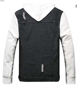 Veste en jean pour hommes de qualité supérieure avec patch cousu OEM personnalisé veste en jean personnalisable à capuche en coton respirant vente en gros - Product Image 2