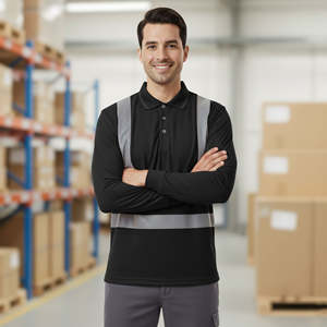 Camiseta de Seguridad de Trabajo de Poliéster de Alta Visibilidad ANSI, con Reflector LED Intermitente de 2 Colores, Logotipo DTF Personalizado para Hombre - Product Image 5