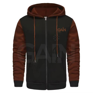 Venta al por mayor personalizado cremallera sudaderas con capucha para los hombres Venta caliente Casual 100% chaqueta de lana de algodón con patrón sólido chaqueta de los hombres con capucha - Product Image 1