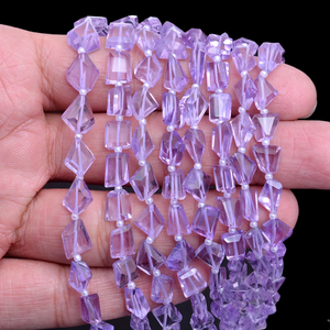 Améthyste rose AAA 8mm-10mm perle de pépite à facettes améthyste naturelle taillée pierres précieuses semi-précieuses perles en vrac pour la fabrication de bijoux - Product Image 4