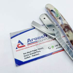 Rasoir de barbier manuel en acier inoxydable solide de haute qualité Vente en gros Logo personnalisé Professionnel et durable - Product Image 3
