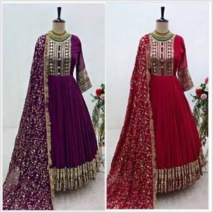 Robe longue indienne et pakistanaise traditionnelle pour femme, brodée de sequins et de zari, séchage rapide, haute qualité, par Tennecy - Product Image 2