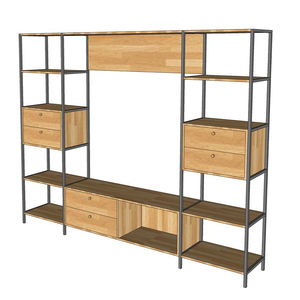 Soporte para TV KTV68093 con Estantería Integrada, Estilo Lujoso y Minimalista, Superficie de Madera de Pino y Estructura de Hierro para Mueble de TV - Product Image 4