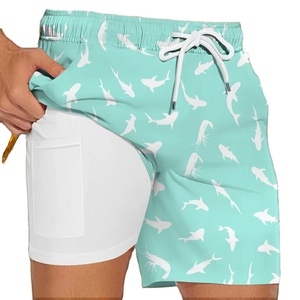 Short de plage professionnel à haute élasticité 100% coton pour homme, motif solide à séchage rapide, style décontracté, sources chaudes - Product Image 3