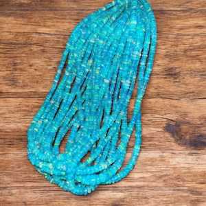 Cuentas de Rondelle lisas de ópalo etíope azul, hebra de piedras preciosas sueltas de 3-5mm para la fabricación de joyas, venta al por mayor, tendencia global 2025 - Product Image 3