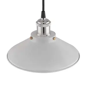 60 Вт одинарный белый конусный подвесной светильник с никелевым держателем E27 современный скандинавский подвесной потолочный светильник (лампа в комплекте)