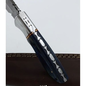 Couteau de chasse en acier damas fait à la main de survie couteau de Camping avec manche en bois de couleur cadeau d'anniversaire garçons d'honneur couteaux cadeaux - Product Image 3