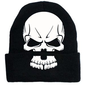 Gorro cálido Sin borde tejido Jacquard de doble cara con estampado de letras y Calaveras con logotipo personalizado 2025 - Product Image 5