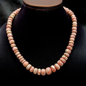 Collar de cuentas de rondelle de Rodocrosita genuina con cierre de plata 925 collar de Rodocrosita regalo de joyería de cuentas de plata para ella - Product Image 5