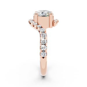 ขายส่งปรับแต่งได้แหวน OEM สง่างามกุหลาบทองชุบเครื่องประดับสำหรับหมั้นแต่งงาน10K 14K 18K รอบตัดสดใส - Product Image 2