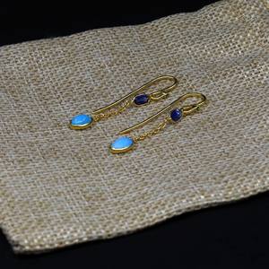 Fashionable 925 Sterling Silver <b>Gold</b> Plated <b>Jewelry</b> Tourmaline Gemstone Women Wear Earring <b>Set</b> - Product Image 5