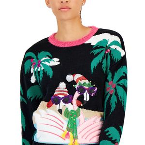 เสื้อสเวตเตอร์ปักเลื่อม IOT Junior สีดำ ไซส์ XS/X-Small สำหรับฤดูหนาว แบบผูกเชือก - Product Image 3