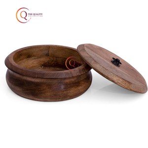 หม้อไฟพร้อมฝาปิดทรงกลมสำหรับบ้านโรงแรมอาหารเสิร์ฟร้อนตกแต่งจานทำจากไม้ปรับขนาดได้ตามต้องการ - Product Image 4