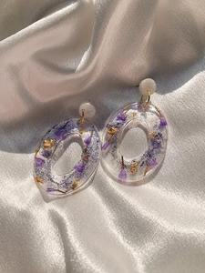 Ensemble collier et boucles d'oreilles pendantes en résine faites à la main pour femmes, bijoux décontractés et de soirée, moule à boucles d'oreilles en résine - Product Image 6