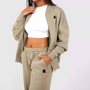 Nouveau hiver Vintage lavage à l'acide 2 en 1 lourd hiver sweat à capuche zippé pour femme 100% coton - Product Image 4