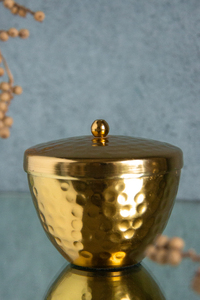 Luxury Metal Hammered Wax Jar Candle With Lid Home Christmas Wedding Outdoor Decor in Best Price - Product Image 3