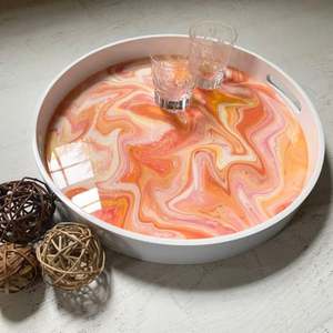 Nueva atractiva bandeja de servicio de resina de diseño hecho a mano de una sola pieza con calidad y material extra premium a muy bajo costo - Product Image 1