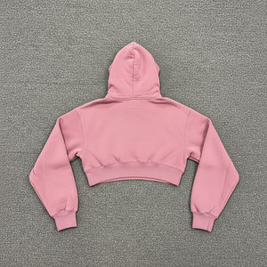 Sudadera Corta Holgada de Primera Calidad, Color Sólido, con Capucha para Mujer, Logotipo Personalizado Impreso, Ropa Casual, Sudaderas para Mujer - Product Image 5