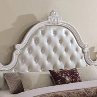Lit King Size Moderne de Luxe en Bois de Mahagoni Massif, Finition Blanc Duco, Cuir Écologique, Serrure de Porte Intelligente Personnalisée, Chambre d'Hôtel