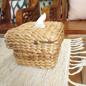 Caja de Pañuelos y Soporte de Mimbre Cuadrado de Primera Calidad para el Hogar Moderno, Tejido Natural Hecho a Mano, Tradebyd - Product Image 2