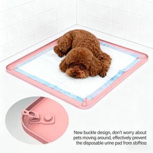 Support mural magnétique carré en silicone moderne et réutilisable pour tapis de propreté pour chiens et chats, aide à l'apprentissage de la propreté pour chiots, design élégant - Product Image 5