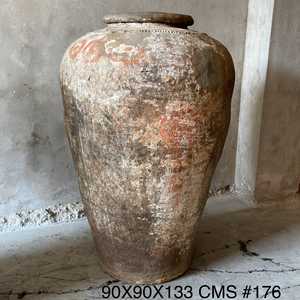 Grand pot en terre cuite émaillée, écologique, pour plantes d'intérieur, avec un design moderne et antique, pour une utilisation au sol, fleurs artificielles - Product Image 4