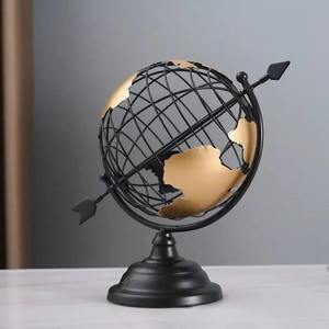 Charme en métal noir Globe Design Table Showpiece Unique Voyage-Inspiré Décor pour Home Office Cadeau Affichage Sculpture - Product Image 4