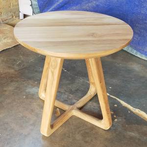Couleurs personnalisées Table basse ronde en bois de teck Design minimaliste Table d'appoint de salon faite à la main avec structure durable pour l'intérieur - Product Image 3