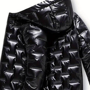 Chaqueta Acolchada de Lona Extra Grande para Hombre, Personalizada, con Cuello Alto y Capucha, Relleno 100% Poliéster, Transpirable, Estilo Urbano - Product Image 3
