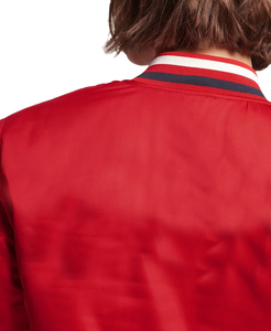 Chaqueta de Béisbol Varsity de Satén con Mangas en Contraste para Mujer, Chaqueta Larga de Invierno con Letras Bordadas del Equipo - Product Image 6