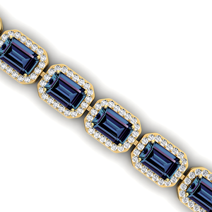 Pulsera de Cadena de Tenis de Diamante y Alejandrita Cultivada en Laboratorio de Oro de 14K, 7 Pulgadas, Tendencia Listo para Enviar, Pulseras de Tenis de Diamante - Product Image 2