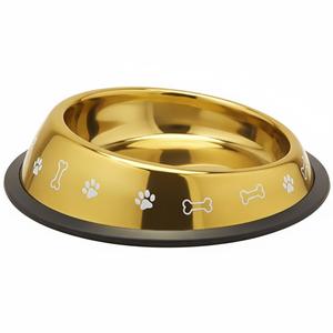 Bol pour animaux de compagnie en acier inoxydable avec motif de patte de chat et de cœur, distributeur de nourriture et d'eau pour chats et petits chiens, fournitures pour animaux de compagnie en gros - Product Image 6