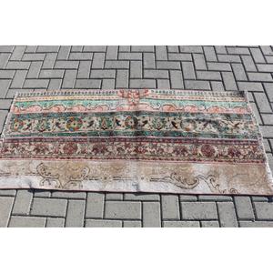 Alfombra Turca Vintage de 2.4x5.3 pies, Alfombra de Lana Azul con Pequeños Motivos Florales - Product Image 3