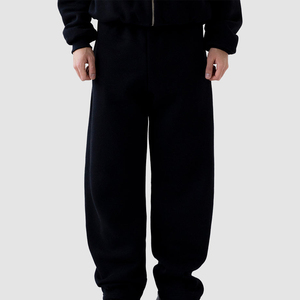 Conjunto de chándal con capucha y cremallera bordado personalizado al por mayor, chándal de pantalón holgado de algodón de color para hombre, novedad de 2025 - Product Image 3