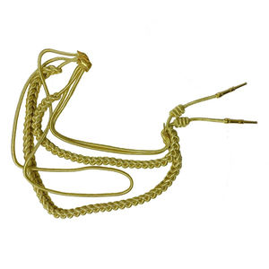 Aiguillette de hombro decorativo con cordón trenzado y puntas Aiguillette ceremonial dorado para uniforme formal o ropa de desfile - Product Image 1