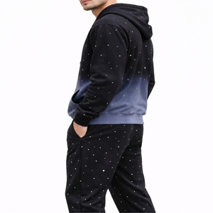 Sudadera con Capucha de Alta Calidad, Corte Regular, con Pedrería, Transpirable, 100% Algodón, Conjuntos Deportivos con Pedrería - Product Image 3