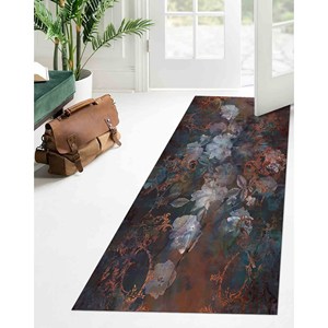 Alfombra Delgada con Diseño Floral Vintage: Alfombra Antideslizante Impresa en 3D, con Pelo Suave - Product Image 5