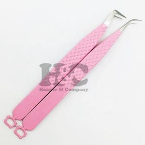 Pinzas de Precisión para Pestañas, Profesionales, de Acero Inoxidable, Anti-Magnéticas, Anti-Estáticas, con Punta Inclinada Rosa, Personalizables, Venta al Por Mayor - Product Image 3