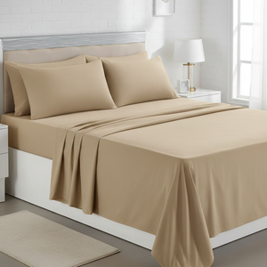 Ensemble de draps de lit de luxe uni |   Literie en microfibre douce avec taies d'oreiller |   Linge de lit double de qualité hôtelière |   Prix de gros - Product Image 1